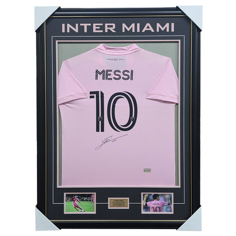 Lionel Messi Inter Miami CF Signed Jersey Framed Icons Authenticated - 7501