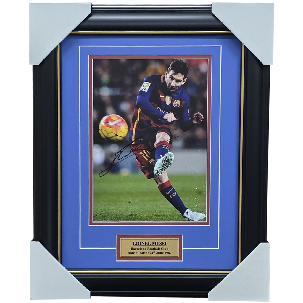 Lionel Messi Barcelona Hand Signed Photo Framed - 3507