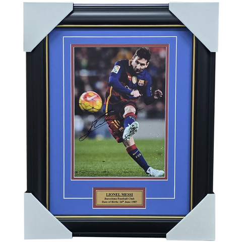 Lionel Messi Barcelona Hand Signed Photo Framed - 3507