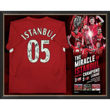 Liverpool 2005 UEFA Champions Signed jersey Framed "Miracle of Instanbul" - 5688