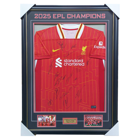 Liverpool 2025 EPL Champions Team Signed Jersey Framed - 7165