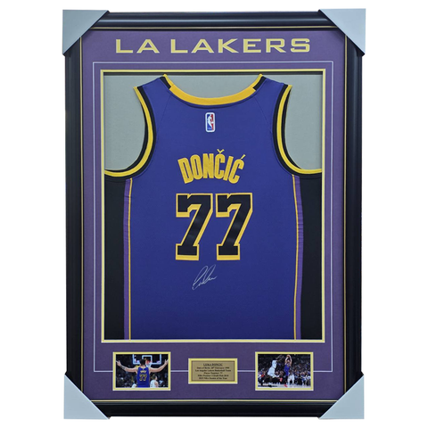 Luka Doncic Los Angeles Lakers Signed Jersey Framed with Photos - 7340