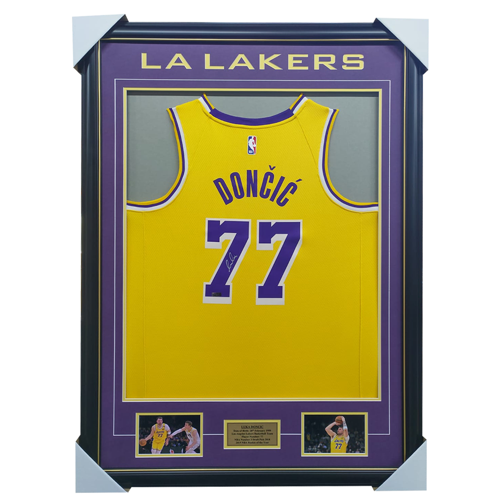 Luka Doncic Signed Los Angeles Lakers Signed Panini Authentictated Jersey Framed - 7356