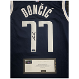 Luka Doncic Signed Dallas Mavericks Official NBA Panini Authentics Navy Blue Jersey - 7433