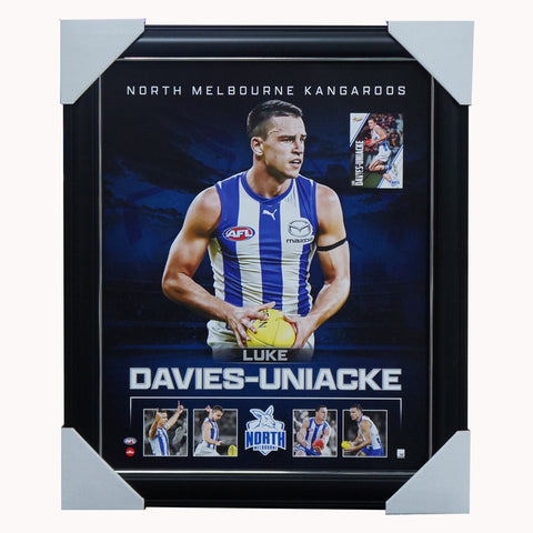 Luke Davies-Uniacke North Melbourne 2023 Official AFL Sportsprint Framed + Signed Card - 5537