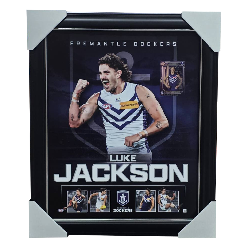 Luke Jackson Fremantle Official Licensed AFL Print Framed + Signed Card - 7700