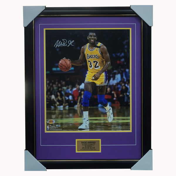 Magic Johnson Signed Official Fanatics LA Lakers NBA Photo 16 x 20 Fra ...