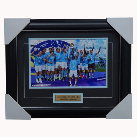 Manchester City 2022/23 EPL Champions Photo Framed Erling Haaland - 5451
