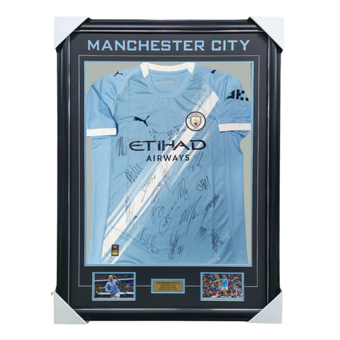 Manchester City Signed 2025/26 Team Signed Jersey Framed - 7235