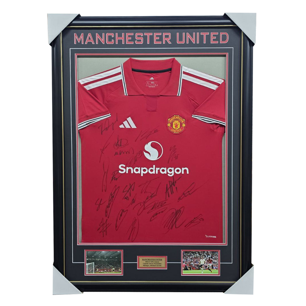 Manchester United Signed 2026/27 Signed Team Jersey Framed Fernandes - 7690