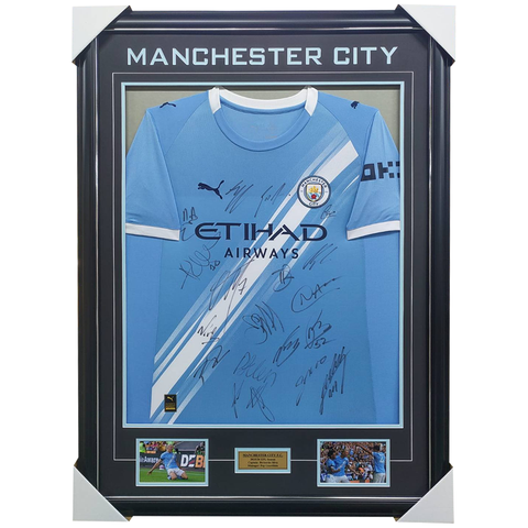 Manchester City Signed 2025/26 Team Signed Jersey Framed - 7235