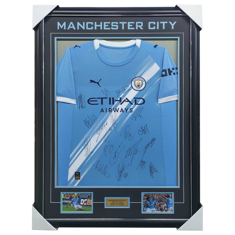 Manchester City Signed 2025/26 Team Signed Jersey Framed - 7235