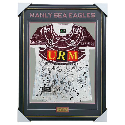 Manly Warringah Sea Eagles 2025 Team Signed Jersey Framed - 7031