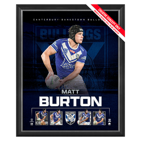 Matt Burton Canterbury Bankstown Bulldogs Official NRL Player Print Framed - 5500