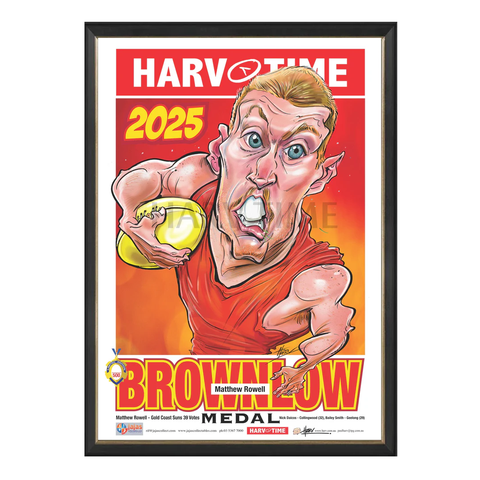 Matt Rowell, 2025 Brownlow Medal, Harv Time Print Framed - 7256