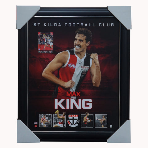Max King St Kilda F.C. Official Licensed AFL Print Framed + Signed Card - 5542