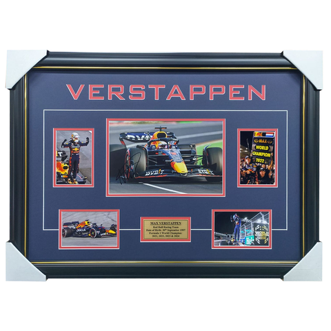Max Verstappen Red Bull Signed Photo Collage Framed F1 World Champion - 5467