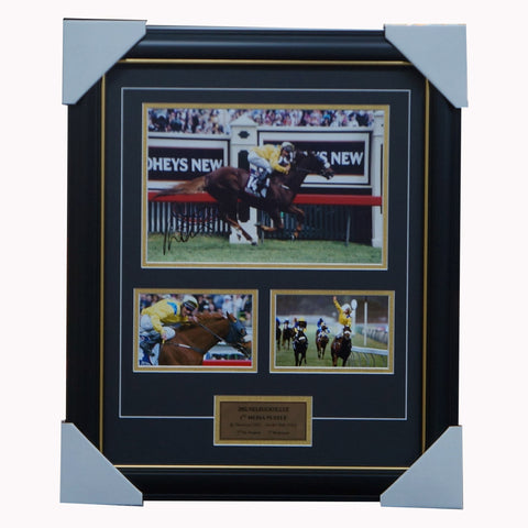 2002 Melbourne Cup Media Puzzle Signed Damien Oliver Photo Framed - 5262