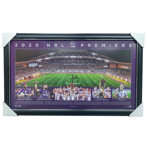 Melbourne Storm 2020 NRL Premiers Signed Craig Bellamy Print Framed - 7673