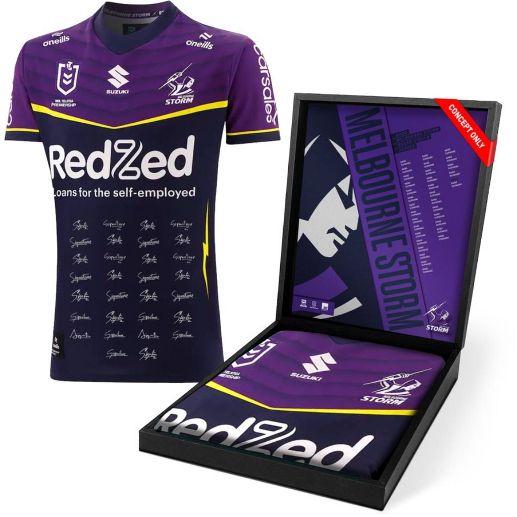 Melbourne Storm Football Club 2025 NRL Official Team Signed Guernsey - 7094