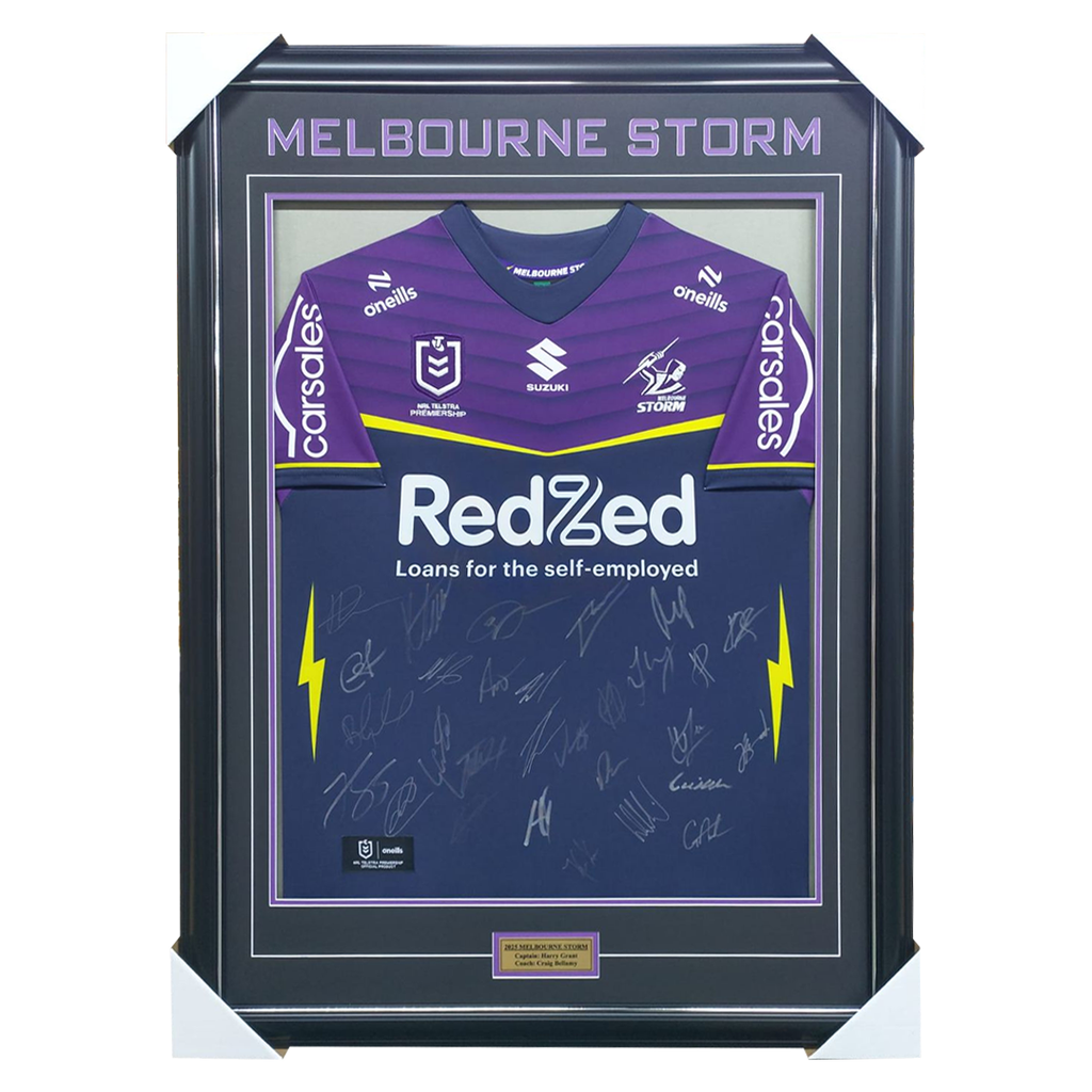 Melbourne Storm Football Club 2025 NRL Official Team Signed Guernsey - 7094