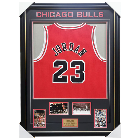 Michael Jordan Chicago Bulls Jersey Framed with Photos - 2755