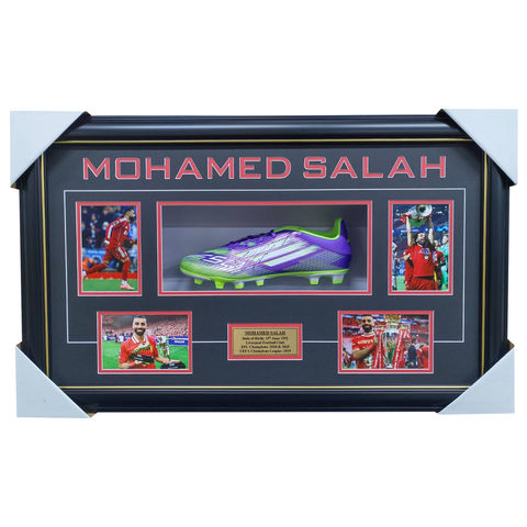 Mo Salah Liverpool Signed boots Collage Framed - 7560