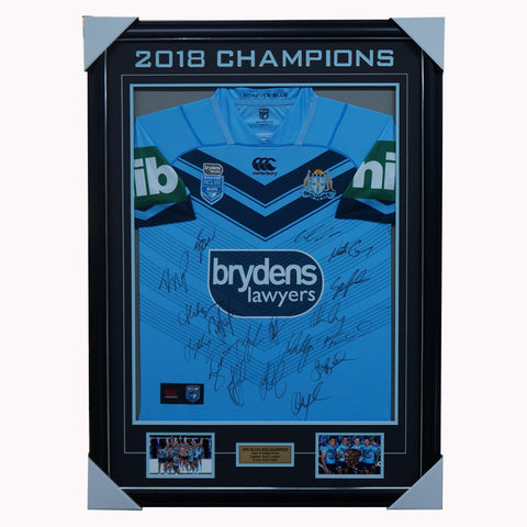 Nsw Signed State of Origin 2018 Champions Team Signed Jersey Framed Cordner - 3912