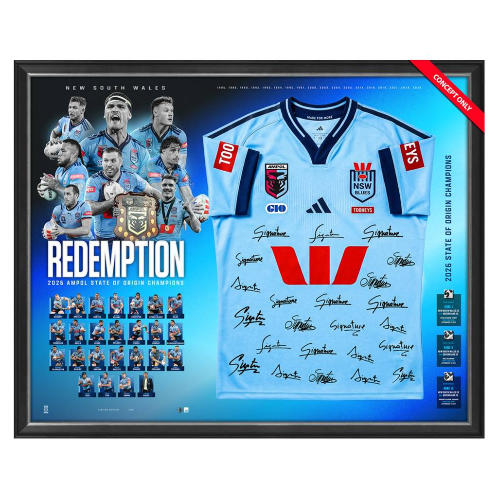 PRE-ORDER NSW Blues 2026 State of Origin Official Signed Jersey Framed - 7553