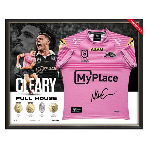 Nathan Cleary Full House Signed 2026 Dally M Official NRL Jersey Display Framed - 7651