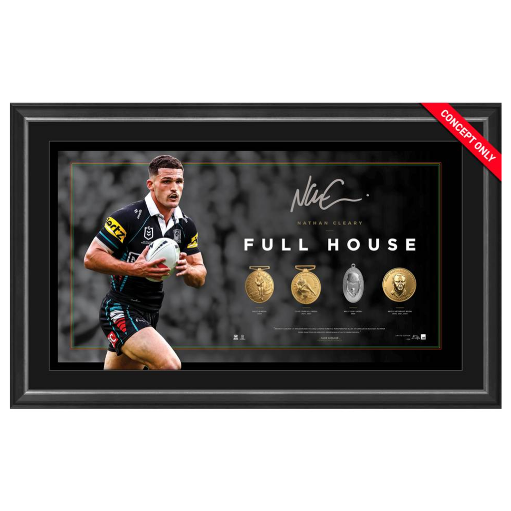 Nathan Cleary Signed Penrith Panthers 2026 Dally M Full House Official NRL Lithograph Framed - 7650