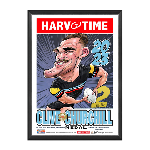 Nathan Cleary Penrith Panthers 2023 Churchill Medallist Harv Time Print Framed - 5643