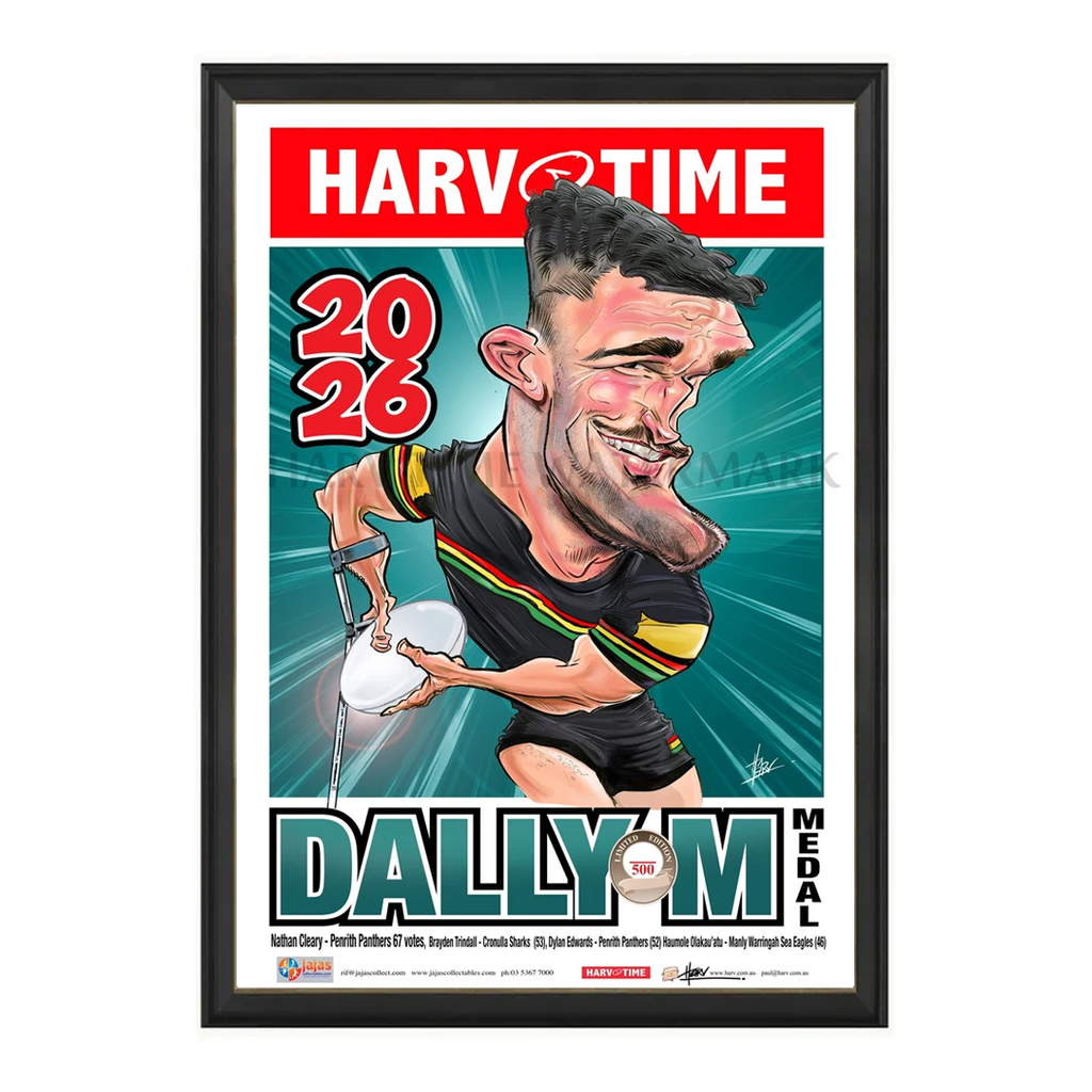 Nathan Cleary, 2026 Dally M, Harv Time Print Framed - 7662