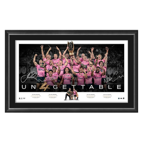 Nathan and Ivan Cleary Signed Official Penrith Panthers Icon Series Framed 2024 NRL Premiers  - 6044