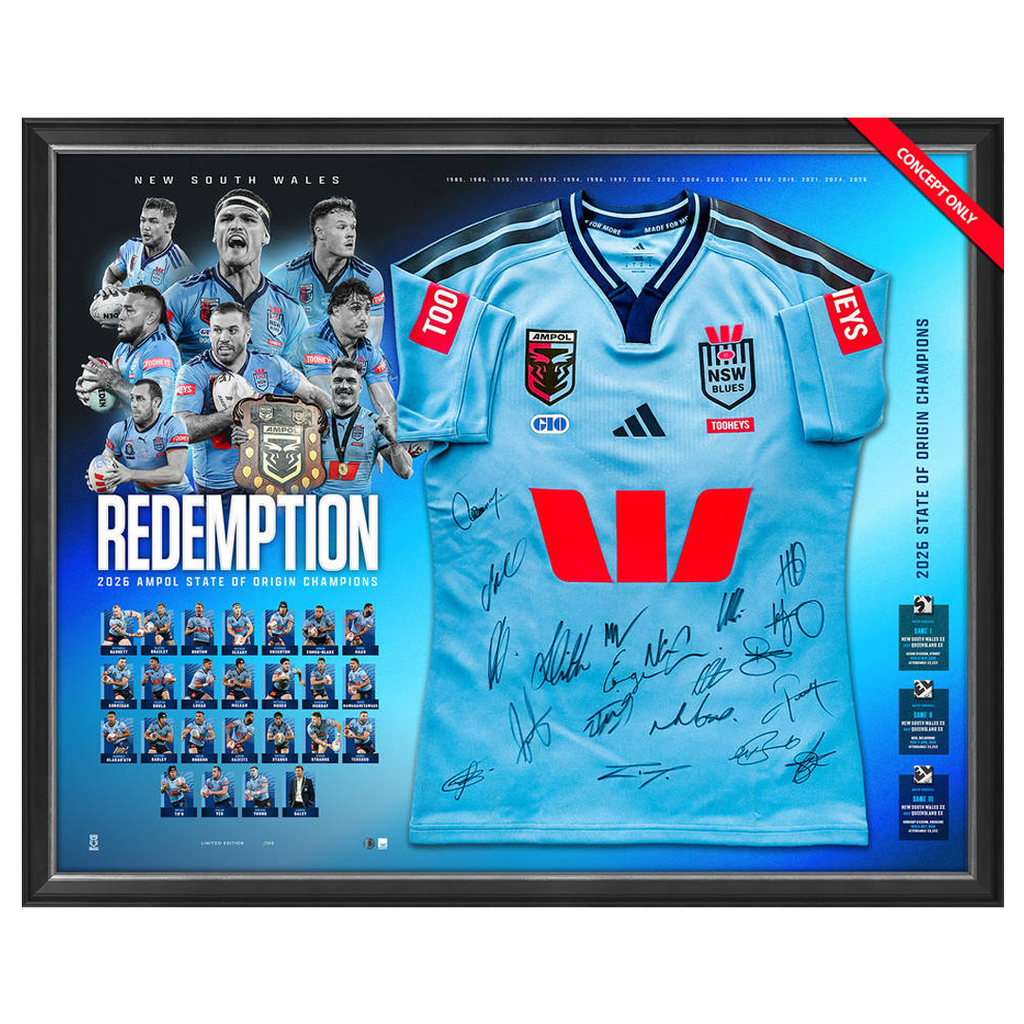 New South Wales Blues 2026 State of Origin Signed Jersey Official Framed - 7565