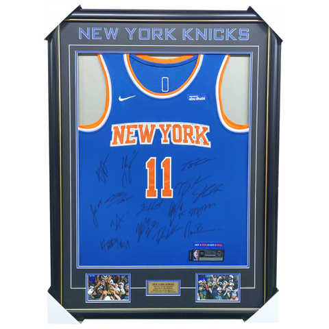 New York Knicks 2026 NBA Champions Team Signed Jersey Framed - 7570