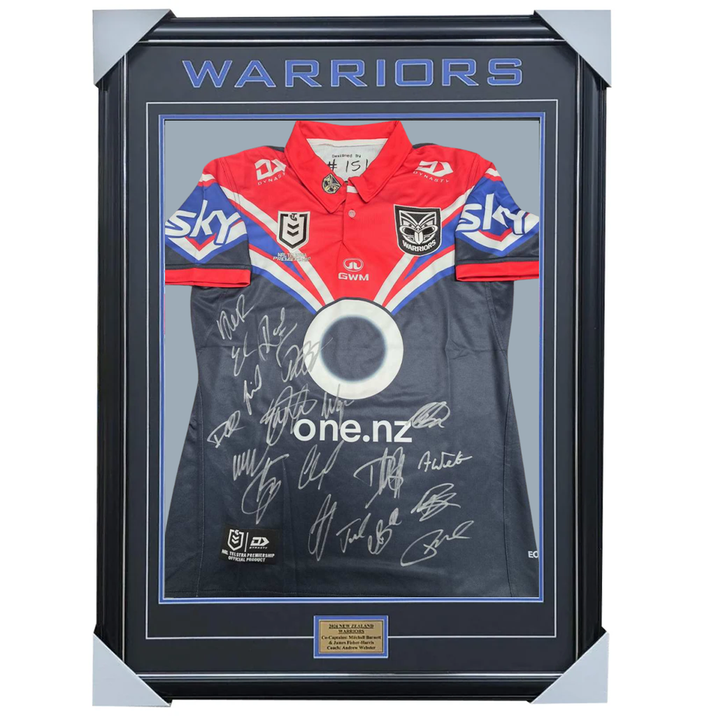 New Zealand Warriors Signed 2026 Kotahitanga Team Jersey Framed - 7689
