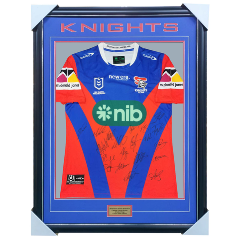 Newcastle Knights 2025 Team Signed Jersey Framed - 7218