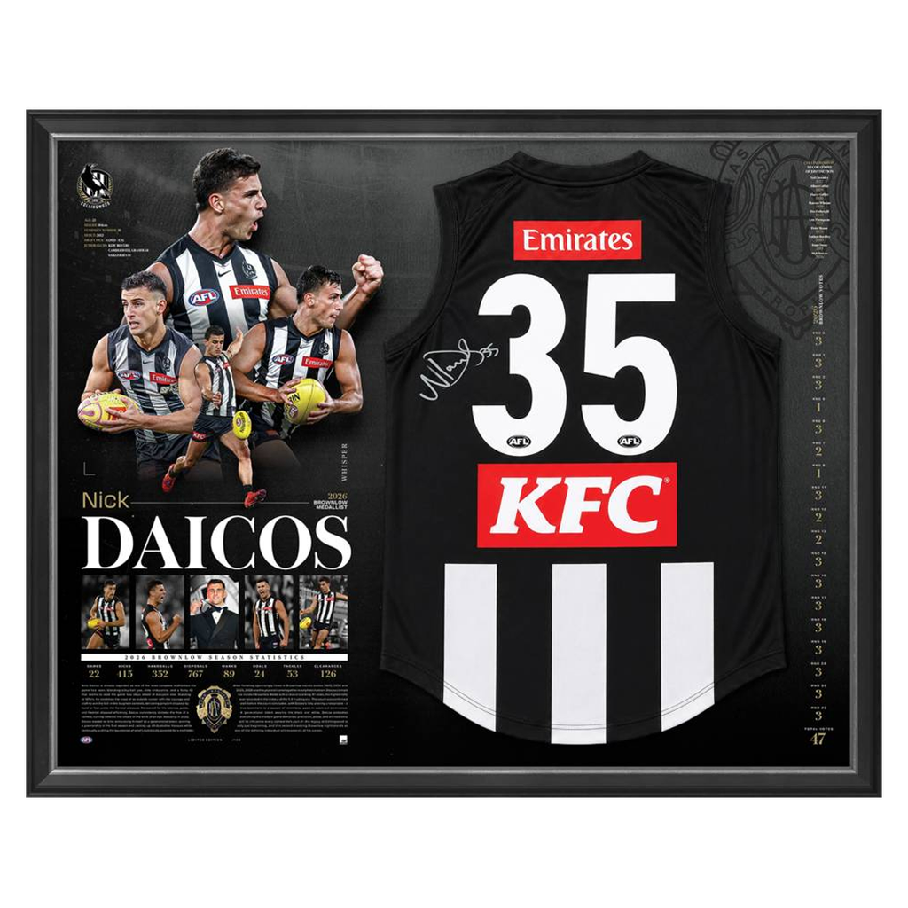 Nick Daicos 2026 Brownlow Medal Official AFL Signed Guernsey Framed - 7620