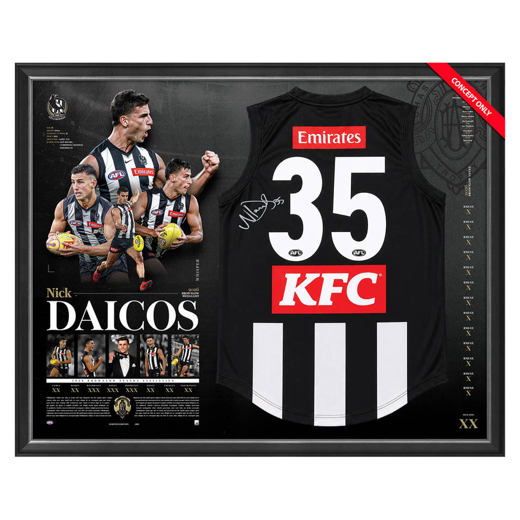 Nick Daicos 2026 Brownlow Medal Official AFL Signed Guernsey Framed - 7620