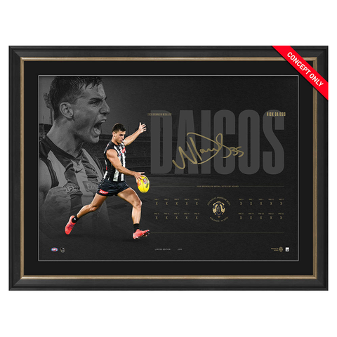 Nick Daicos 2026 Brownlow Medal Collingwood Official AFL Signed Lithograph Framed - 7619