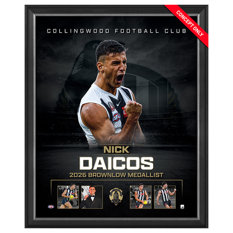 Nick Daicos Collingwood 2026 Brownlow Medallist Official AFL Player Print Framed - 7656