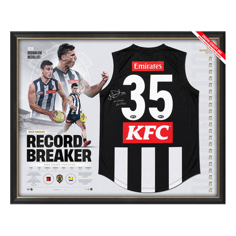Nick Daicos Signed 2026 Deluxe Brownlow Official AFL Guernsey Framed - 7621