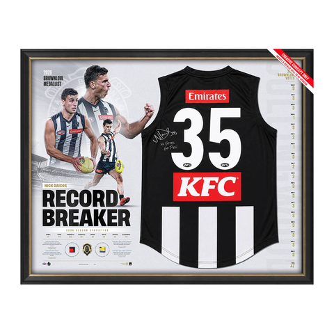 Nick Daicos Signed 2026 Deluxe Brownlow Official AFL Guernsey Framed - 7621