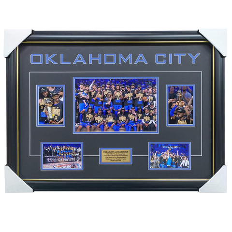 Oklahoma City Thunder 2025 NBA Champions Collage Framed - 7181