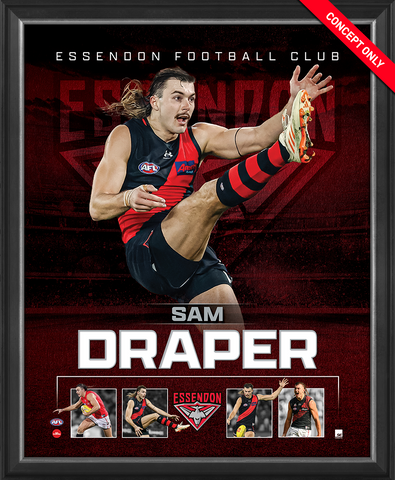 Sam Draper Essendon F.C. 2023 Official AFL Sportsprint Framed - 5545