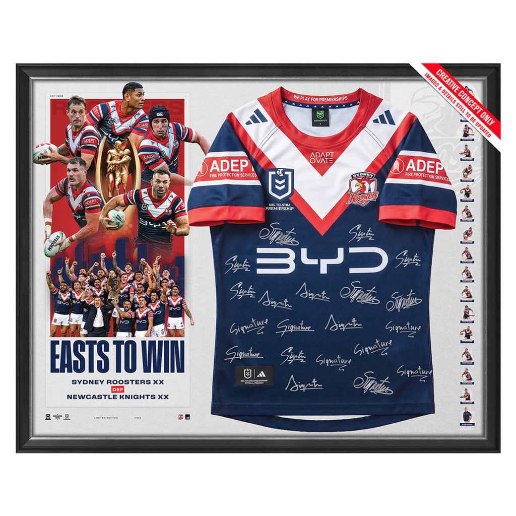Sydney Roosters 2026 Premiers Team Signed Official NRL Jersey PRE-ORDER - 7649