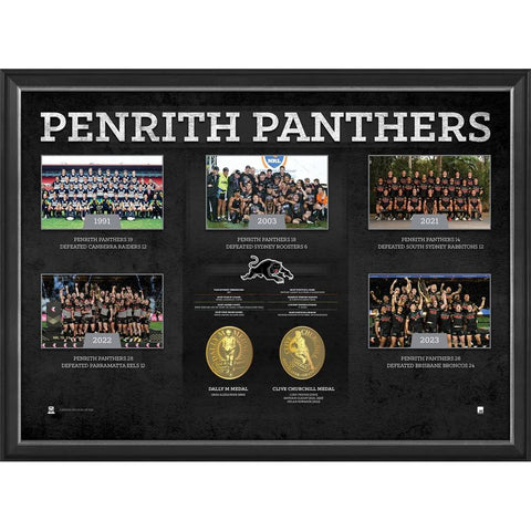 Penrith Panthers The Historical Series Official NRL Montage Print Framed 2023 Premiers - 5842