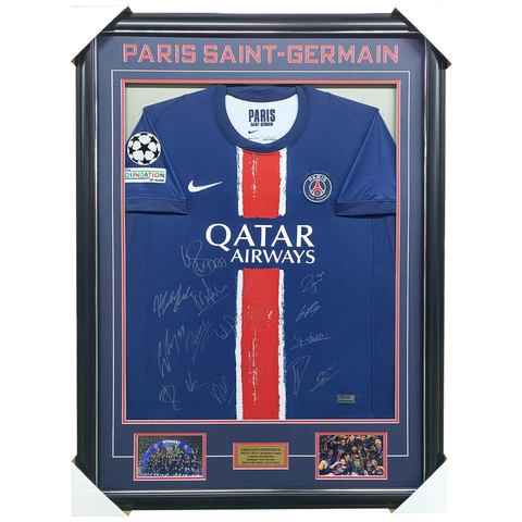 Paris Saint-Germain 2025 Champions League Team Signed Jersey Framed - 7201