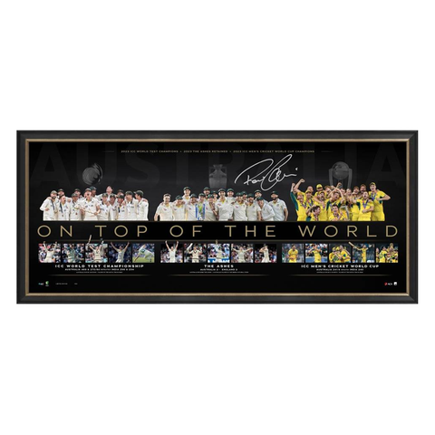Pat Cummins Signed Australia Cricket Official ACB Lithograph Framed - 5717